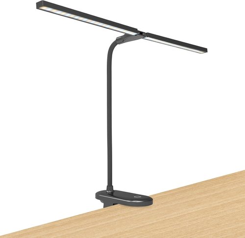 Deaunbr LED Reading Light - Clip-On Desk Lamp with 48 LEDs, USB Rechargeable, Adjustable Brightness - Black