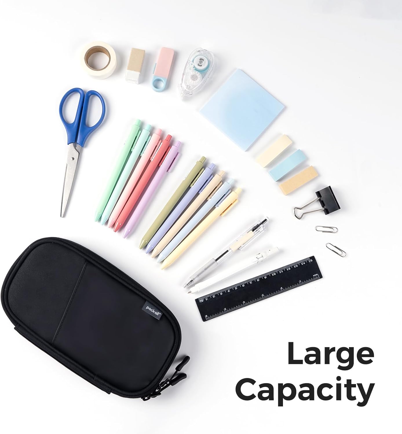 Skiennix Zipper Pouch Bundle - 1 Medium Zipper Pouch & 1 Pencil Case | Ideal for Family & Kids