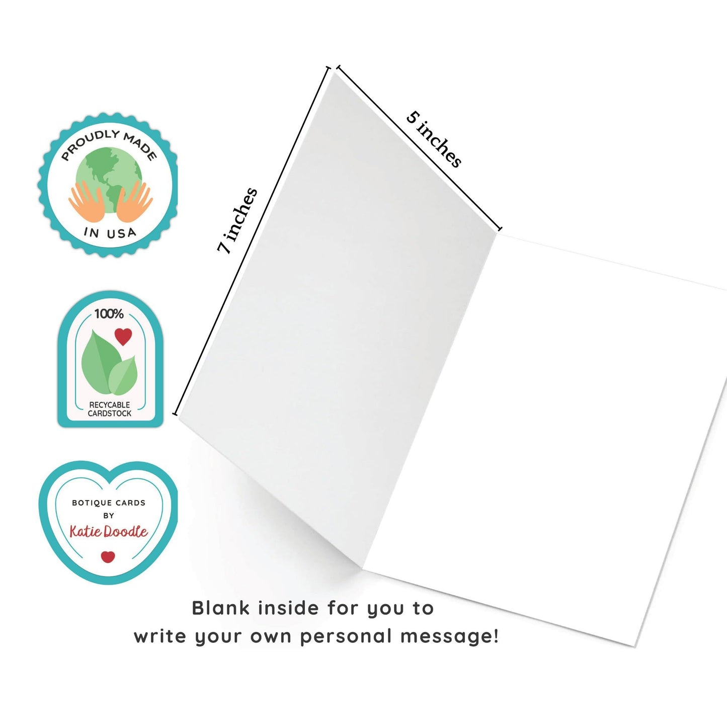 Katie Doodle 2026 Graduation Card - (Made in USA) - Funny High School Graduation Cards 2026, Class-of-2026 Cards (5x7 inch, Blank Inside) - Grad Gifts for Her, Him (Handmade) - Includes Envelope