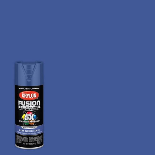 Krylon Fusion All-In-One Spray Paint - Indoor/Outdoor Use, 12 oz, Blue Hyacinth Color