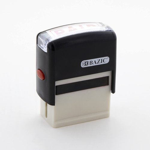 BAZIC Products Paid Self-Inking Stamp with Red Ink for Office, Business, and Documents, Easy Refillable Pad, Crisp & Clear Impressions, 24-Pack