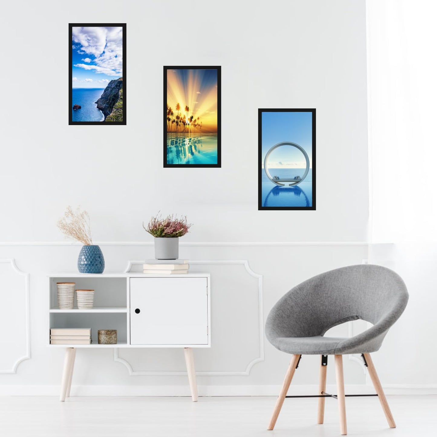 MENNTHUI 11x23 Black Picture Frame, Wall Mounting Horizontally or Vertically, Decoration for Photos, Paintings, Posters, Artwork