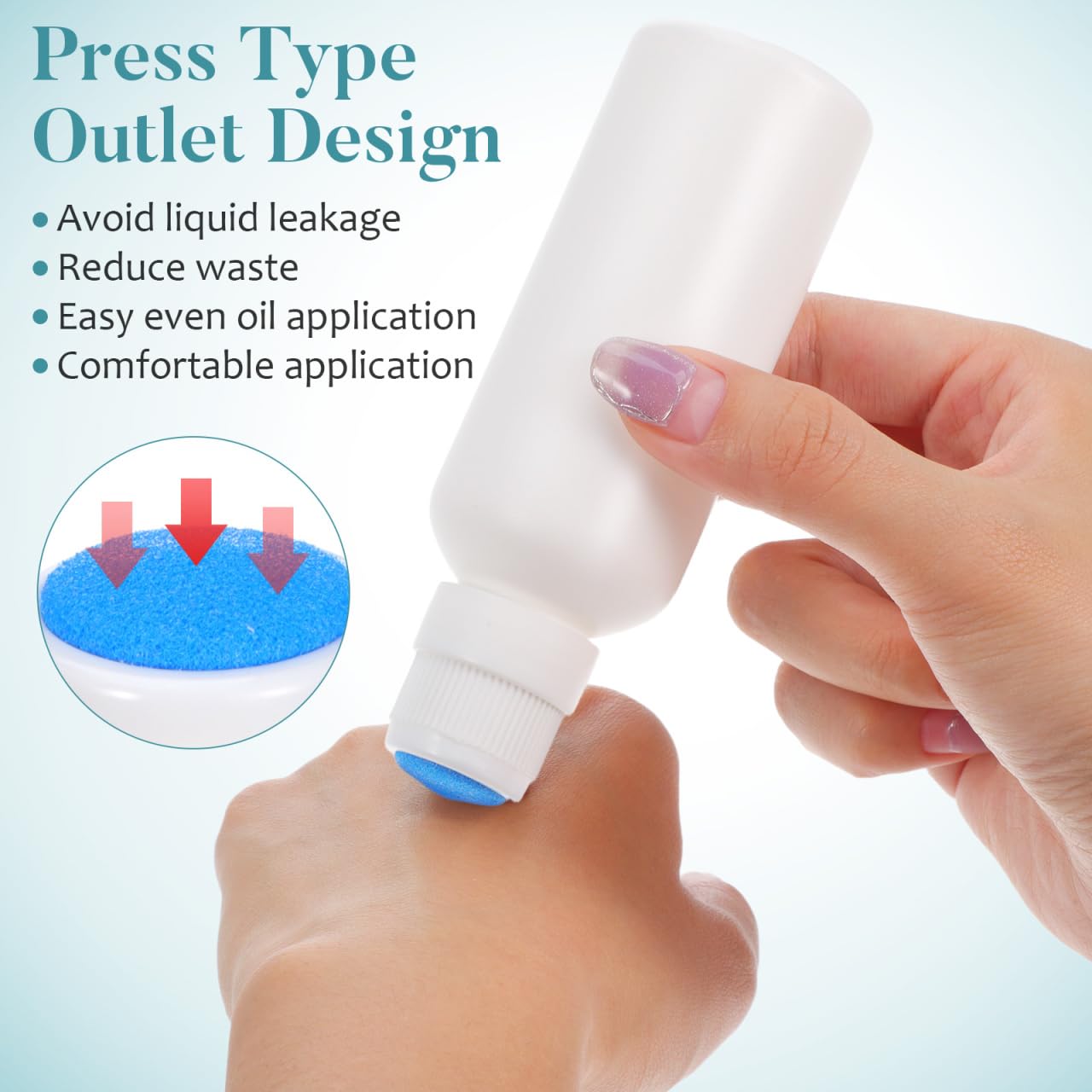 ULTECHNOVO Refillable Sponge Head Applicator Bottles Empty Dauber Bottles for Liquid Application Leakproof Sponge Top Bottle Applicator for Art Craft Cosmetic Use 4 Pack