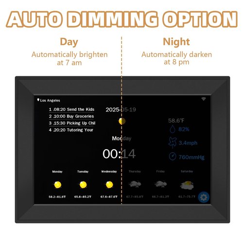 YUYIALARM WIFI 10.1 Inch Digital Calendar Chore Chart, Smart Touchscreen Electronic Calendar Family Planner for Scheduling/Organizing/Reminders (Black)