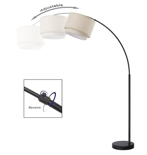 Major-Q Arc Floor Lamp Modern 81" Tall Standing Lamps for Living Room - Stand Up Arching Lamp (6938DS-BEIGE)