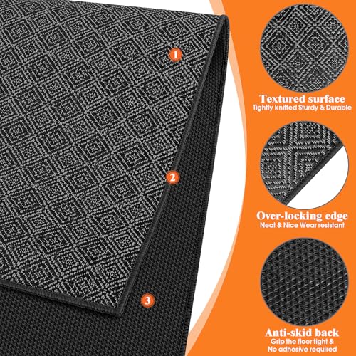 KMAT 36x48in Office Chair Mat – Heavy Duty Hardwood/Tile Floor Protector, Non-Slip, Black