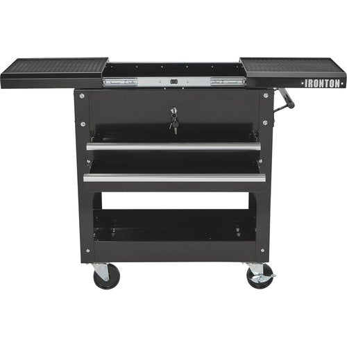 Ironton 28in. 2-Drawer Tool Cart - 30-1/2in.L x 14-1/2in.W x 33in.H, 350-Lb. Capacity