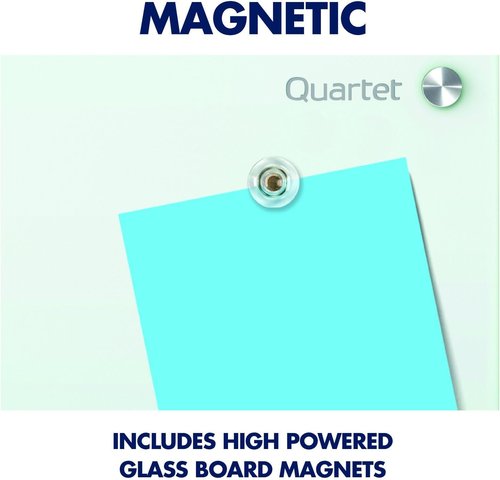 Quartet Magnetic Glass Dry Erase Board - Infinity Frameless Design, 24''W x 18''H, White Surface