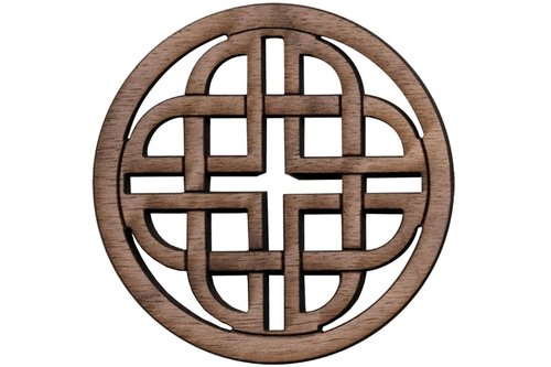 Folkcraft® Rosette, Modern Celtic Shield, Walnut, 2 3/16" Diameter