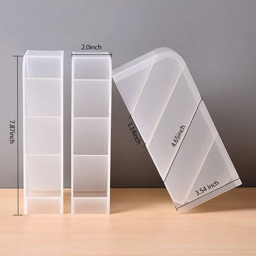 PeoTRIOL Pen Organizer, Pencil Holder, Multi-Functional Stationery Desk Organizer Makeup Lipsticks Storage for Office, School, Home Supplies Set of 4, 16 Compartment