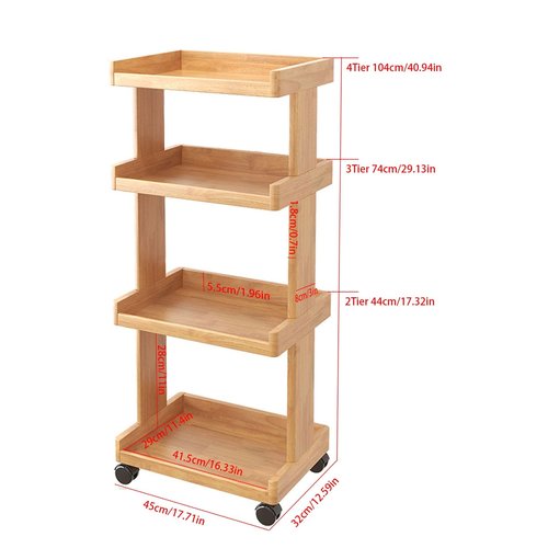 Solid Wood Rolling Library Book Cart,Mobile Bookshelf on Wheels Bookcase Under Desk Office Cart for Home Office Wooden Bookshelf Sideboard Storage Rack Side Cabinet(Walnut-B,2Tier)