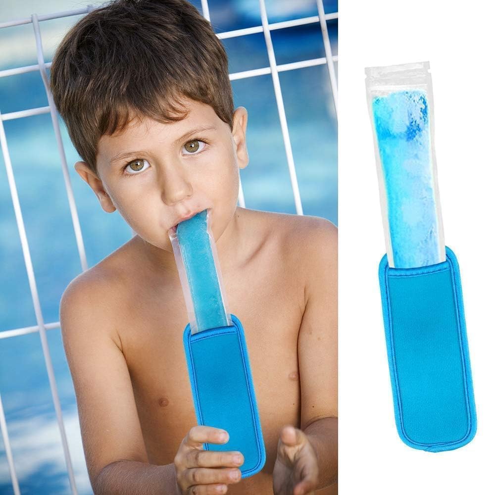 JANYUN 24 Pack Reusable Popsicle Bags Ice Pop Sleeves Antifreezing Sleeves, 8 Colors