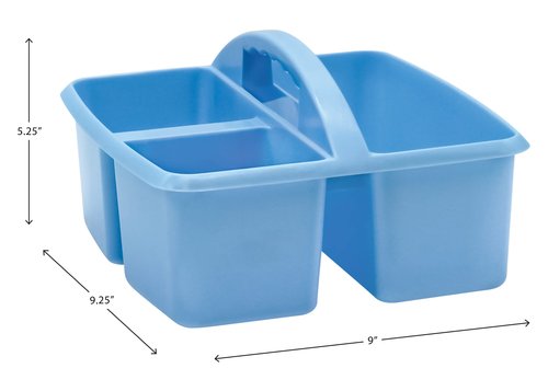 Teacher Created Resources Light Blue Portable Plastic Storage Caddy 6-Pack for Classrooms, Kids Room, and Office Organization, 3 Compartments