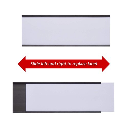 100 Pieces Magnetic Label Holders with Magnets Magnetic Data Card Holders with Clear Plastic Protectors for Metal Shelf, Whiteboard (2 x 5.5 Inch)