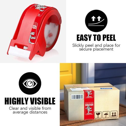 Funny Fragile Tape | Mummy Design Box Sealing Tape - Easy Tear, Safe for Shipping - 1.78 Inch x 60 Yards