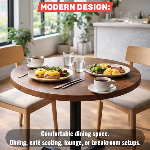 Round Commercial Table Top - Reversible Cherry/Black Laminated Design | 24-Inch Diameter for Restaurants & Cafés