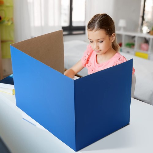 36 Pcs Privacy Folders for Student Desks Desk Dividers for Students Classroom Desk Privacy Panel Study Carrels School Teacher Supplies, 9 Colors, 17 x 12 Inch