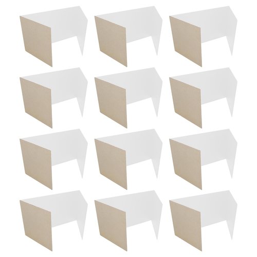 Flipside Products 18”x 48” White Study Carrels, Privacy Boards, Student Privacy and Focus Booth for The Classroom, Desk Divider Cubby for Tests, Made in USA - 12 Pack