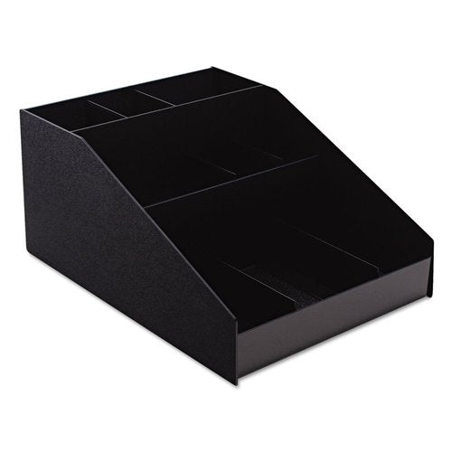 Vertiflex Commercial Grade Horizontal Condiment Organizer, 9 Compartments, 12 x 16 x 7.5, Black