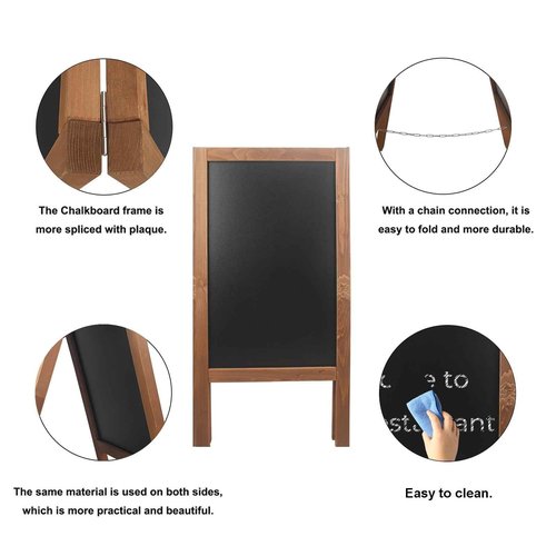 HUAZI Chalkboard Sign 40x20'' Outdoor Chalk Board Signs Sandwich Board Sign Wooden A Frame Sidewalk Sign Large Standing Chalkboard with Liquid & Solid Chalk for Party Wedding Restaurant