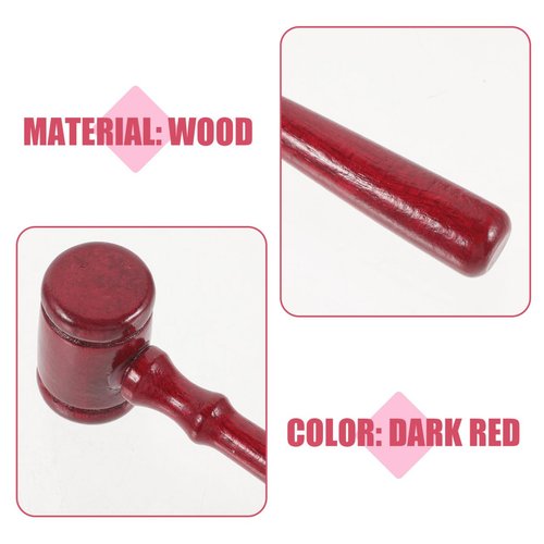 Kids Dark Red Plastic Judge Gavels - 5Pcs Courtroom Role Play Accessories Ideal for Christmas Costumes 4 33 X 1 37 X 3 14 Inch