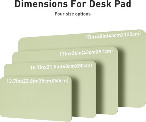 Aothia Leather Desk Pad Protector - Large Non-Slip PU Leather Mat | Waterproof Writing Pad (Grass Green, 23.6" x 13.7")