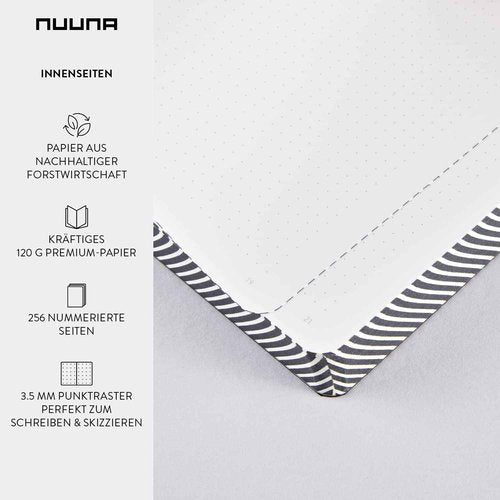 Nuuna Graphic L The Master Plan Smooth Bonded Leather Notebook - Black
