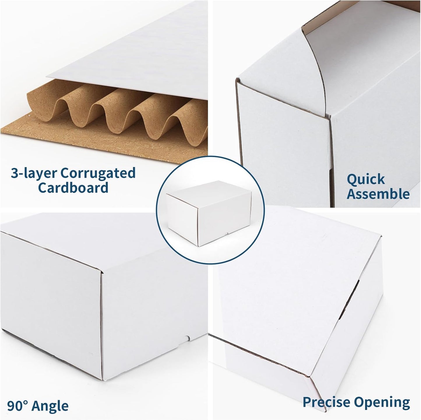 ZBEIVAN Small Shipping Boxes - 11x8x6 White Corrugated Mailer Boxes | 15-Pack for Business & Gifts