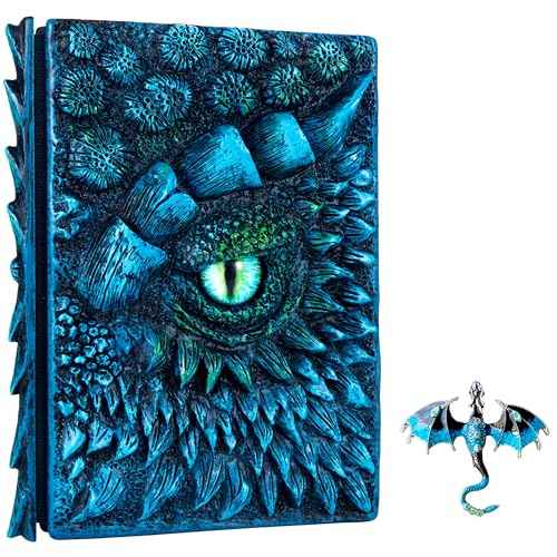 3D Dragon Eye Embossed Journal,Resin Engraving Notebook,Dnd notebook for Dragon Lovers £¬Blank Paper,Hardcover Travel Notepad for Writing,Sketchbook,Collection,Gift,Decoration A4 and A5 Size (A5-Blue
