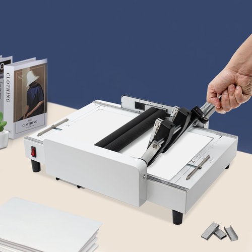 Automatic Booklet Maker Machine, Max 11.7" × 16.5" Paper Folding and Binding Machine Book Stapler Saddle Stitch Booklet Folder Stapler Stapling Machine for Homes, Schools, Churches