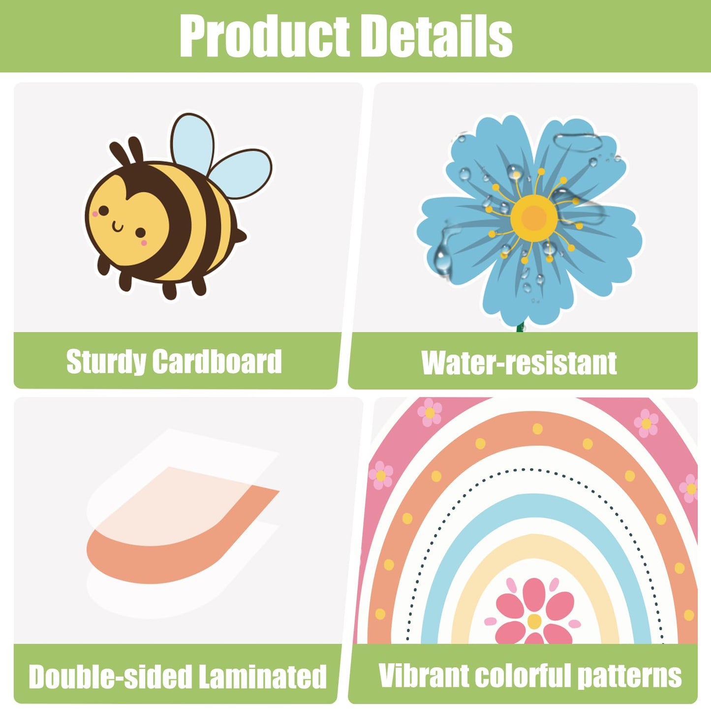 Spring Flower Bulletin Board Set Floral Classroom Bulletin Board Decoration with Rainbow Flowers Bee Paper Cutouts Spring in the Air Themed Classroom Wall Decor for School Chalkboard Teacher Supplies