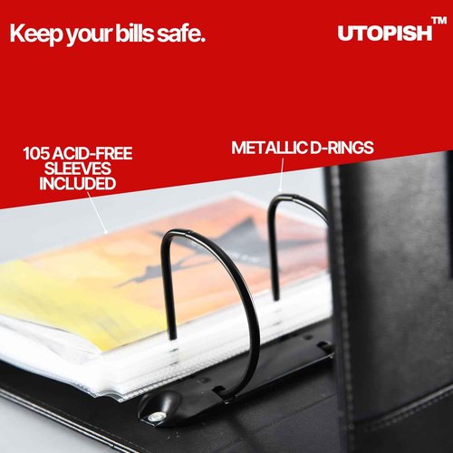 UTOPISH Show-Bill Binder 3-Pack Super Bundle - 3 Program Holders - 105 Custom Sheet Protectors - 3 Sets of numbering Stickers