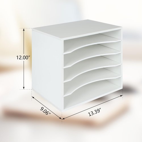 Paper Organzier Wood Desktop Organizer Storage Letter Tray File Sorter with Adjustable Shelves for Home Office