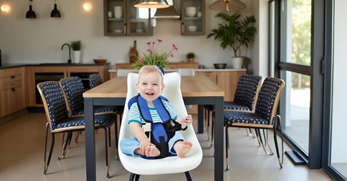 Portable Kids Travel Cushion, Foldable Support Pad for Stable Surfaces - Lightweight & Non-Slip (Blue)