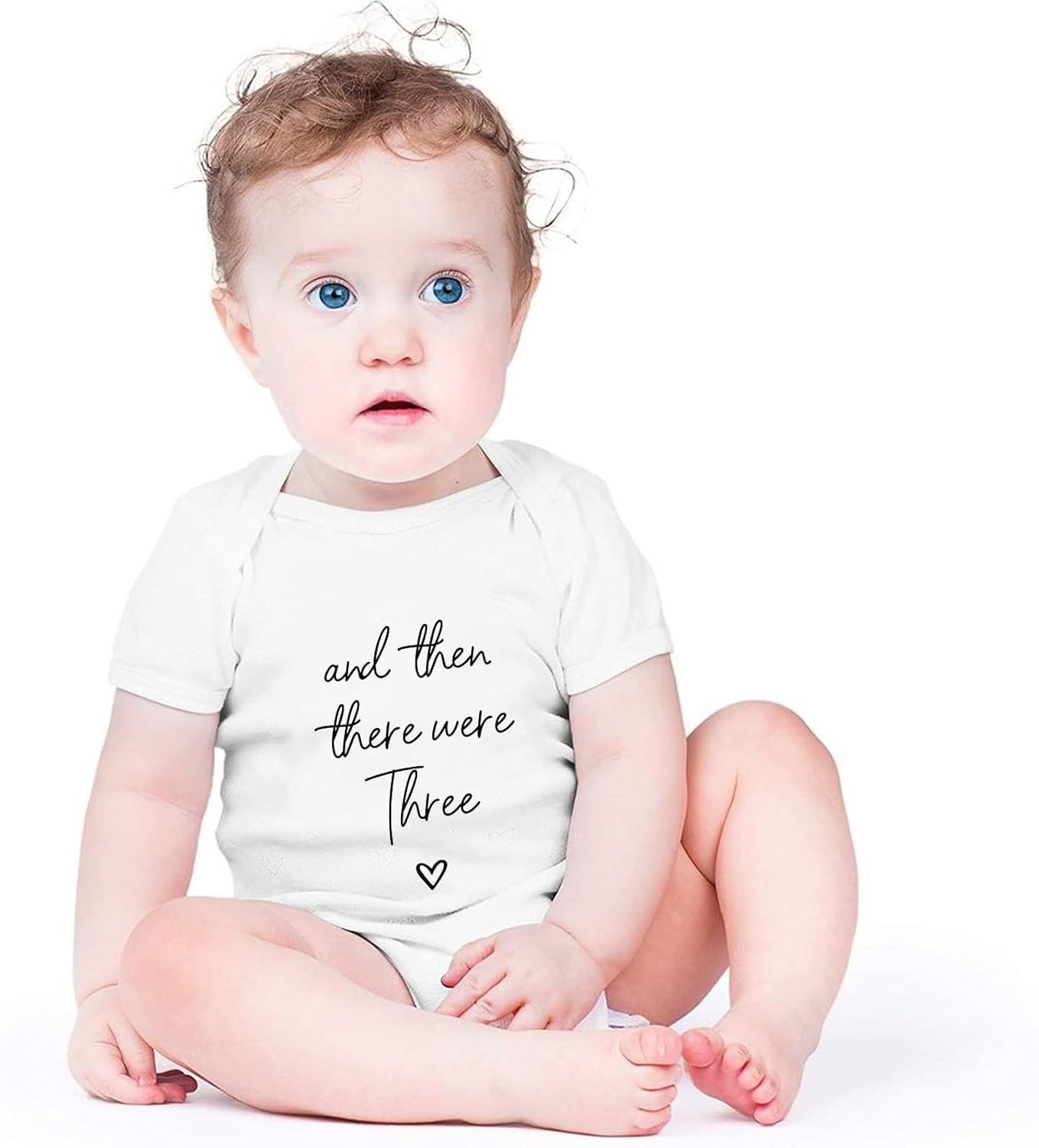 And Then There Were Three Bodysuit - Baby Pregnancy Announcement for Grandparents | Unisex Infant Size