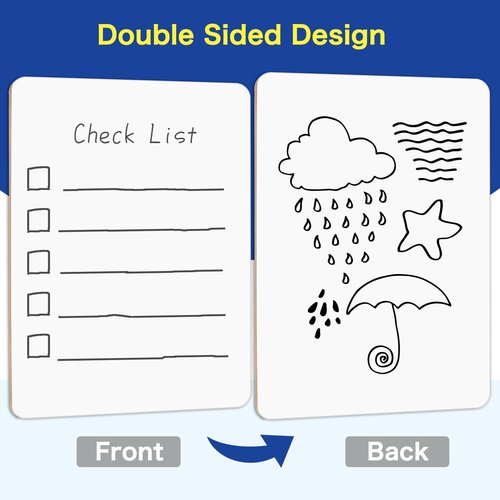 BainGesk Small White Board, 24 Pack Dry Erase Board, 9"×12" Mini White Board Double Sided for Students, Whiteboard Bulk with 24 Markers, 24 Erasers, Office Supplies, Classroom Must Haves