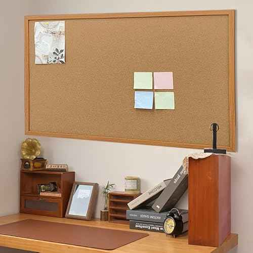 Cork Bulletin Board for Wall - 36¡± x 24¡± Bulletin Board Wall Mounted Wood Frame Message Board pin Board for School,Office and Home