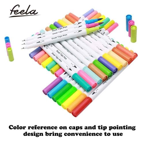 feela 360 Pack Gel Pens 100 Colors Brush Pens