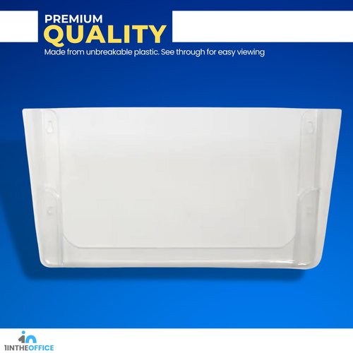 1InTheOffice Wall File Holder, Wall Mount Clear Plastic File Holder, 3-Pocket, Letter Size
