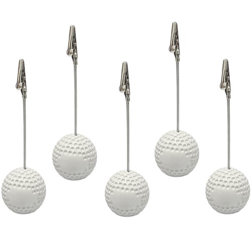 Xiaoyztan Golfball Clip for Table, Place Card Stand Holder, 5 Inch Height Memo Clip, Number Card Holder, Name Card Table Stand Decorations for Home Office Desk Sports Party Wedding Ceremony, 5 Pcs