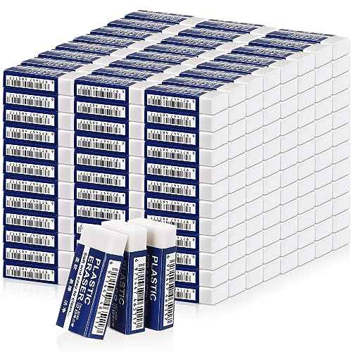 Yeaqee 300 Pcs White Pencil Erasers Bulk Soft Art Erasers School Pencil Erasers for Drawing Kids Student Artist Office Home Writing 1.57 x 0.71 x 0.31 Inch