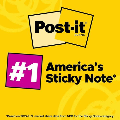 Post-it Energy Boost Collection Super Sticky Note, 4-inch x 6-inch, Lined, 45 Sheets/Pad, 24 Pads/Pack (660-24SSAU-CP)