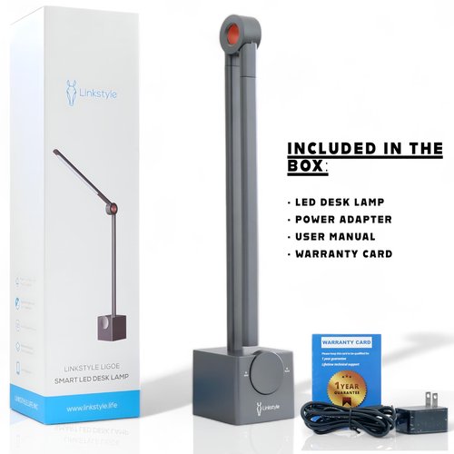 LINKSTYLE Ligoe Smart Desk Lamp for Home Office, Minimalist Premium Design LED Desk Lights for Reading, Table Lamp for Bedroom Bedside Night Stand, APP Controls, Adjustable Settings, Eye Protection