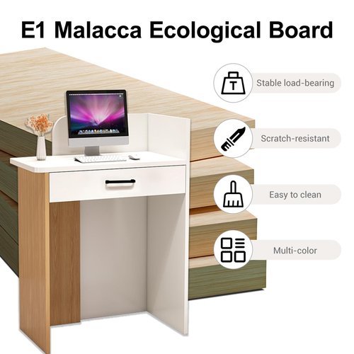 MINGRUIYU Wood Reception Desk, Modern Front Desk Reception Counter, for Restaurant Bar Counter, Company, Barbe