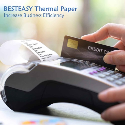 BESTEASY 2-1/4" x 85' POS Cash Register Roll Thermal Receipt Paper White Cash Register POS Receipt Paper (50 Rolls)