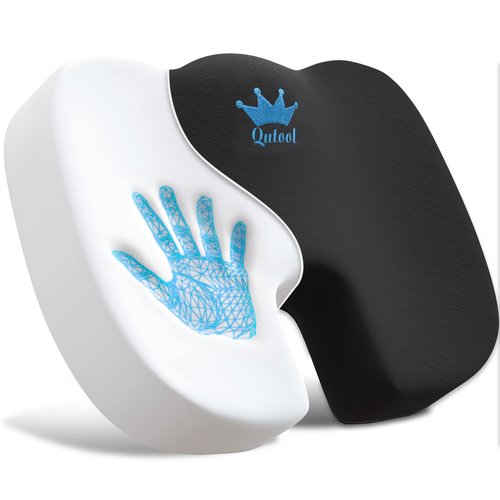 Seat Cushion & Lumbar Support Pillow for Office Chair, Car, Wheelchair & Memory Foam Seat Coccyx Cushion