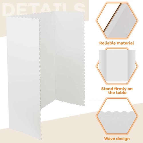 Ctosree 24 Pcs Tri Fold Board Bulk, Science Fair Project Board,Lightweight Presentation Trifold Display Poster Board, Single Wall(14 x 22 Inch,White)