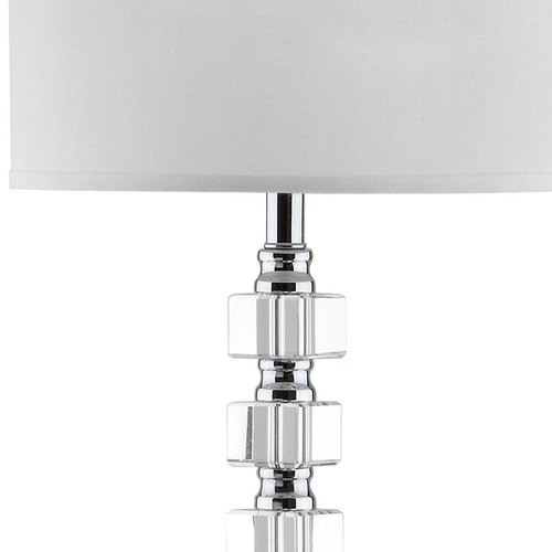 SAFAVIEH Lighting Collection Lombard Street Clear Crystal/ Chrome 60-inch Living Room Bedroom Home Office Standing Floor Lamp (LED Bulb Included)