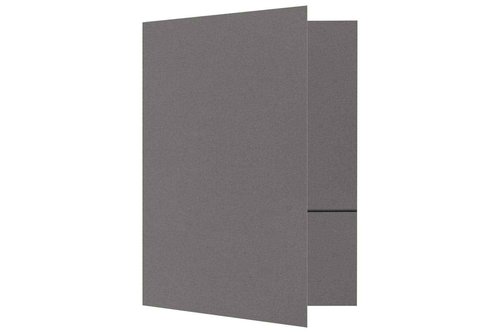 LUXPaper 9" x 12" Presentation Folders | Two Pocket | Smoke Gray | 100lb. Cover | 25 Qty