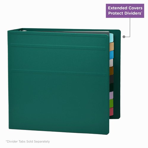 Carstens 4-Inch Heavy Duty 3-Ring Binder - Side Opening, Teal, Durable Plastic, Precision No-Gap Rings, Waterproof Cover, No Pockets, Holds 600 US Letter Sheets, BPA-Free, Made in USA (1847-3R)